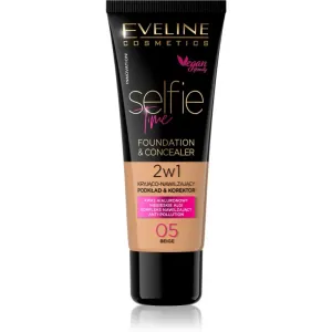 Eveline Selfie Time 2in1 Foundation & Concealer 05 Beige dlhotrvajúci make-up 2v1 30 ml