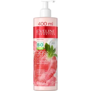 Eveline Bio Organic 99% Natural Strawberry Moisturising & Smoothing Body Yoghurt hydratačné telové mlieko pre všetky typy pleti 400 ml