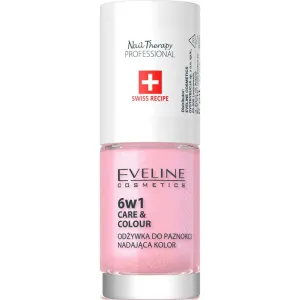 Eveline Cosmetics Nail Therapy Care & Colour kondicionér na nechty 6 v 1 odtieň Shimmer Pink 5 ml