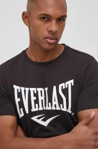 Bavlnené tričko Everlast čierna farba, s potlačou #6138130