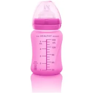 Everyday Baby fľaša sklo s teplotným senzorom 150 ml Pink