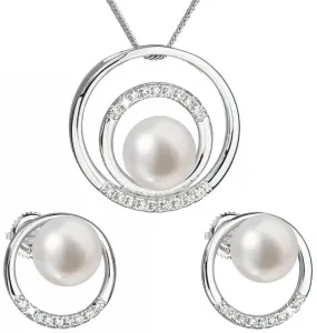 Evolution Group Súprava strieborných šperkov s pravými perlami Pavona 29038.1 (náušnice, retiazka, prívesok)