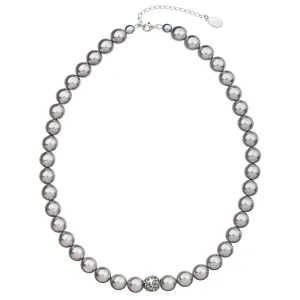 Perlový náhrdelník šedýs Preciosa kryštály 32011.3