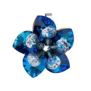 Strieborný prívesok s krištálom Swarovski modrá kvetina 34072.5