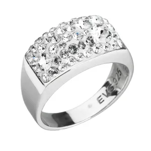 Strieborný prsteň s krištálmi biely 35014.1 krištál #1446502
