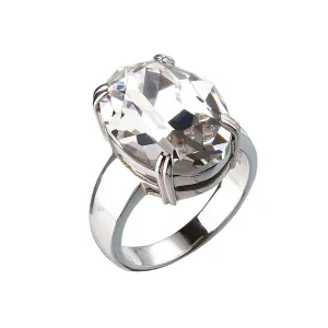 Strieborný prsteň s krištálmi biely 35802.1