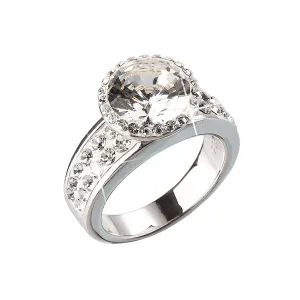 Strieborný prsteň s krištálmi biely 35809.1 #1447395