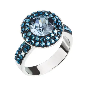 Strieborný prsteň s krištálmi modrý 35019.3 #1447401