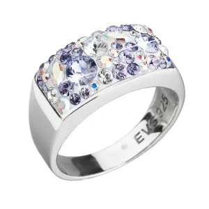 Strieborný prsteň s krištálmi Swarovski fialový 35014.3 #1446553