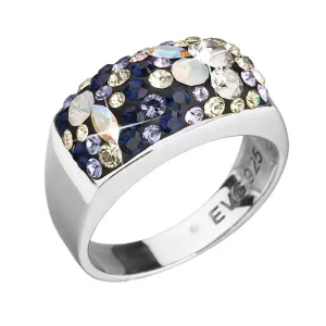 Strieborný prsteň s krištáľmi Swarovski mix farieb fialová 35014.3 #6823632