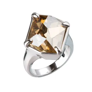 Strieborný prsteň s krištálmi zlatý 35805.5