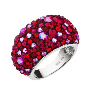 Strieborný prsteň s kryštálmi Swarovski červený 35028.3 cherry #9020467