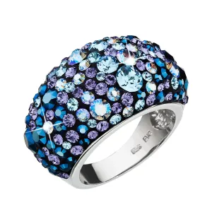Strieborný prsteň s kryštálmi Swarovski modrý 35028.3 blue style #9020465