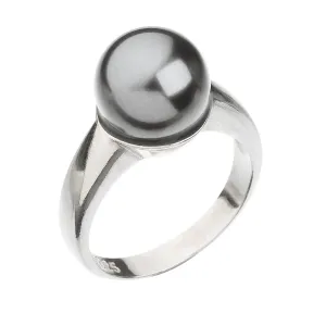 Strieborný prsteň s perlou šedý 35022.3 #1446520
