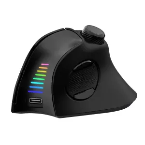 EVOLVEO TwinVerti, vertikálna ergonomická myš, 2,4 GHz + Bluetooth, čierna