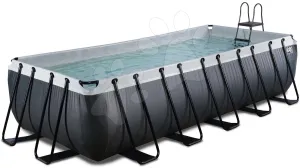 Bazén s pieskovou filtráciou Black Leather pool Exit Toys oceľová konštrukcia 540*250*122 cm čierny od 6 rokov