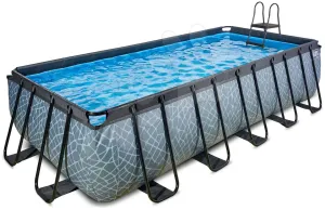 Bazén s pieskovou filtráciou Stone pool Exit Toys oceľová konštrukcia 540*250*122 cm šedý od 6 rokov
