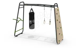 Multifunkčné fitness centrum GetSet Monkeybar MB220 Exit Toys rozšíriteľné s gymnastickými kruhmi boxovacím vrecom lezeckou stenou a bradlami