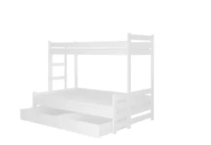 Expedo Detská poschodová posteľ RAIMUND + matrac, 80x200, biela