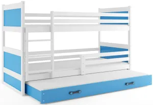 Expedo Poschodová posteľ FIONA 3 COLOR + matrac + rošt ZDARMA, 80x190 cm, biela/blankytná