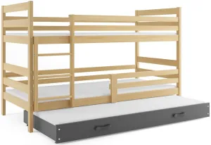 Expedo Poschodová posteľ s prístilkou POPOLUŠKA, 80x160 cm, borovica/grafit