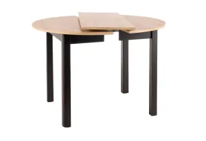 Expedo Jedálenský stôl HATI, 102-142x75, dub artisan/čierna