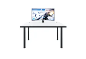 Expedo Počítačový herný stôl CODE X1, 135x73-76x65, biela/čierne nohy