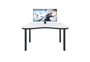 Expedo Počítačový herný stôl CODE Y1, 135x73-76x65, biela/čierne nohy