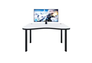 Expedo Počítačový herný stôl CODE Y2 s LED, 135x73-76x65, biela/čierne nohy