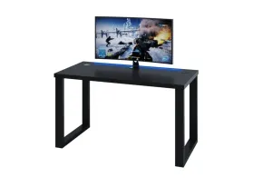 Expedo Počitačový herný stôl SLAVIN + LED, 135x75,6x65, čierna
