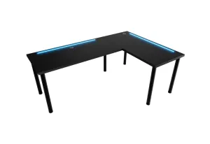 Expedo Počítačový rohový stôl LOOK N s LED, 160/110x73-76x50, čierna, pravý