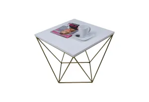 Expedo Konferenčný stolík DAMA, 50x45x50, zlatá/biela