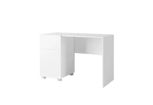 Expedo Písací stôl BRINICA, 110x77x50, biela/biely lesk #4575352