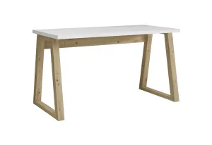 Expedo Písací stôl DRAX, 135x76,2x65, dub artisan/biela
