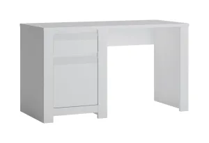 Expedo Písací stôl MANOL, 130x75x60, alpská biela/biela supermat