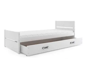 Expedo Detská posteľ DARTEK, 90x200, biela + úložný pristor + matrac + rošt