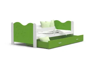 Expedo Detská posteľ MICKEY P1 COLOR + matrac + rošt ZADARMO, 160x80 cm, biela/zelená