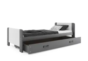 Expedo Detská posteľ s úložným priestorom DAKAR, 200x80, biela/sivá