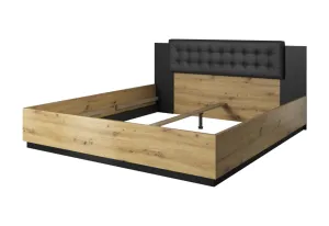 Expedo Manželská posteľ SEGAL + rošt, 160x200, artisan/čierna