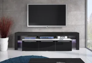 Expedo TV stolík RTV BACON 150 Plus, biela/čierny lesk