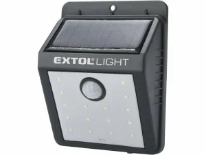 EXTOL LIGHT Svetlo LED nástenné so solar. panelom a pohyb. senzorom 120lm, 3,7V/0,5Ah Li-ion 43130