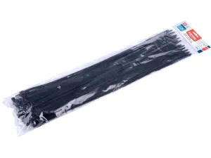 Extol Premium 8856176 pásky sťahovacie na káble čierne, 600 × 8, 8 mm, 50 ks, nylon PA66