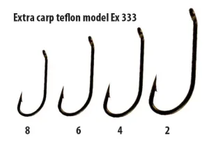 Extra carp háčiky teflon séria  ex 333   ( 10ks v balení)-veľkosť 8