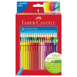 Akvarelové pastelky Faber-Castell Grip - sada 36 farieb (farebné akvarelové ceruzky)