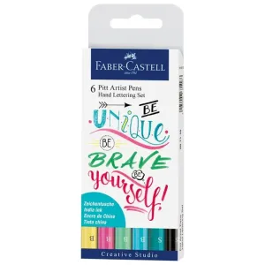 Popisovač Faber-Castell Pitt Artist Pen Hand Lettering pastelová sada 6 ks