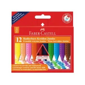 Pastelky Grip Jumbo Plastic Colour. set 12 farebné (Faber Castel - Voskovky)