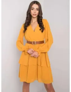 Dámske šaty s dlhým rukávom SHELLIE žlté