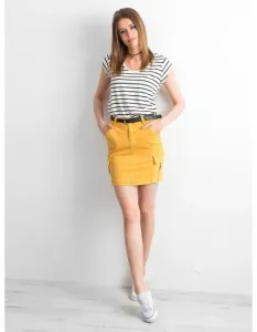 Dámska džínsová sukňa s vreckami POCKY žltá