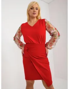 Dámska sukňa plus size ABELA červená