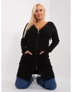 Dámsky plus size sveter bez gombíkov s viskózou ENYI čierny